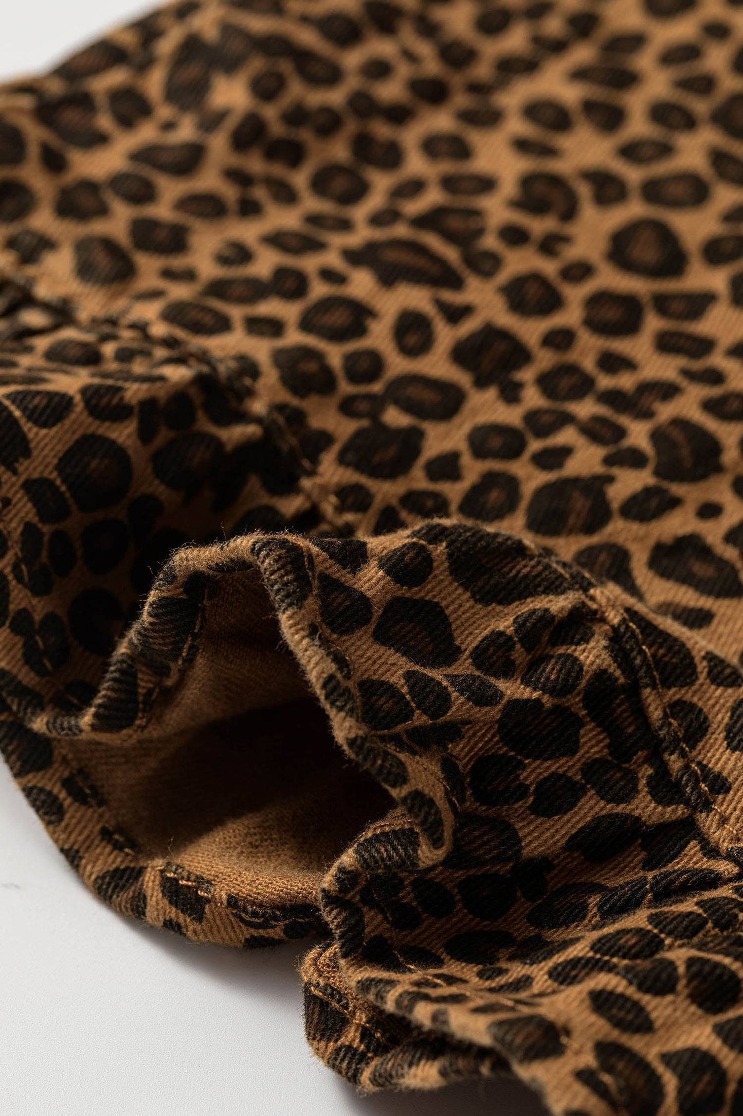 Leopard Ruffle Hem Shift Jeans