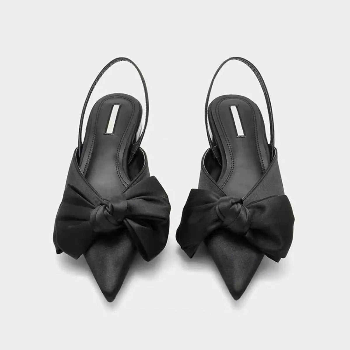 Point Toe Block Heels Pumps Black