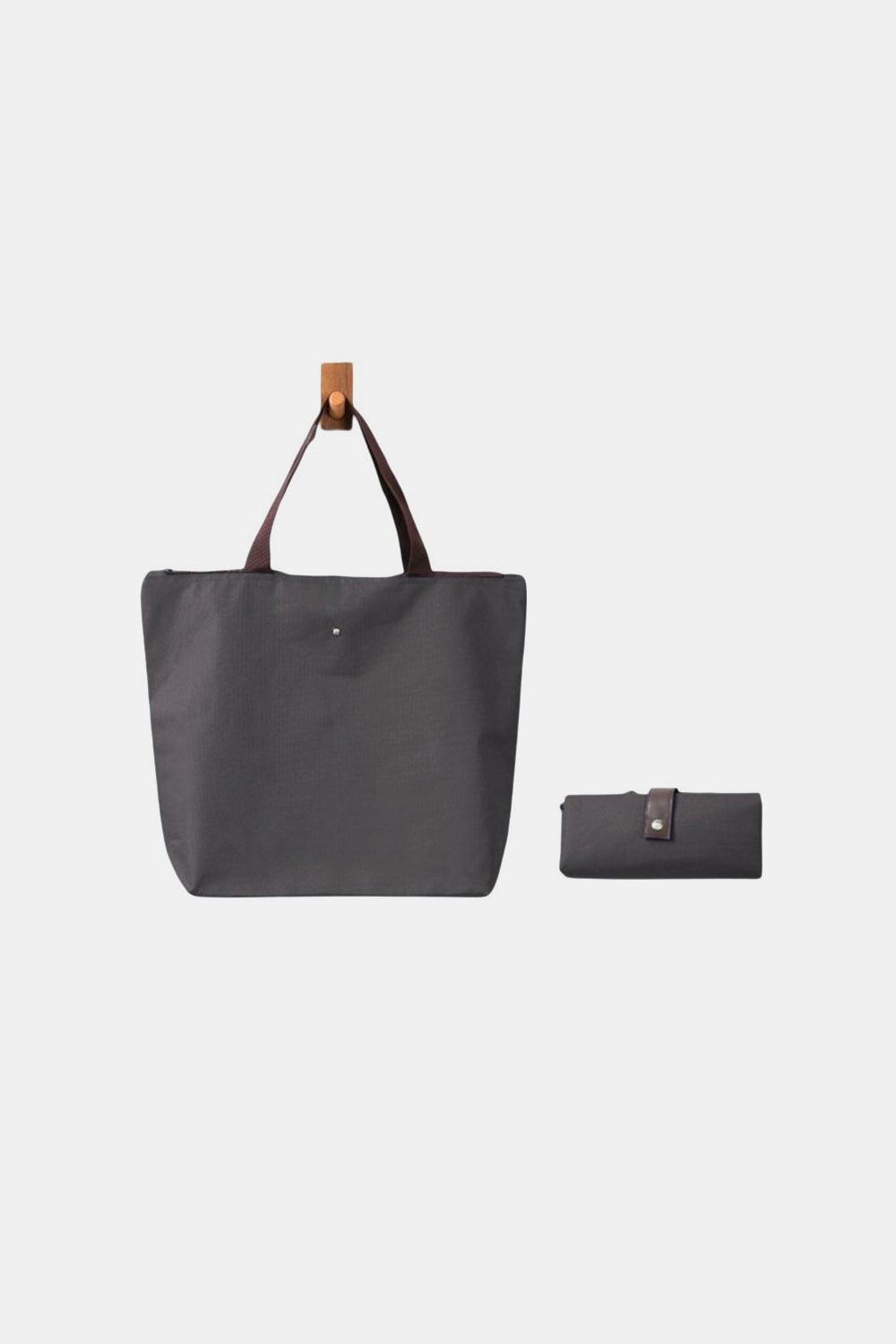 Zenana Large Capacity Foldable Oxford Tote Bag Charcoal One Size