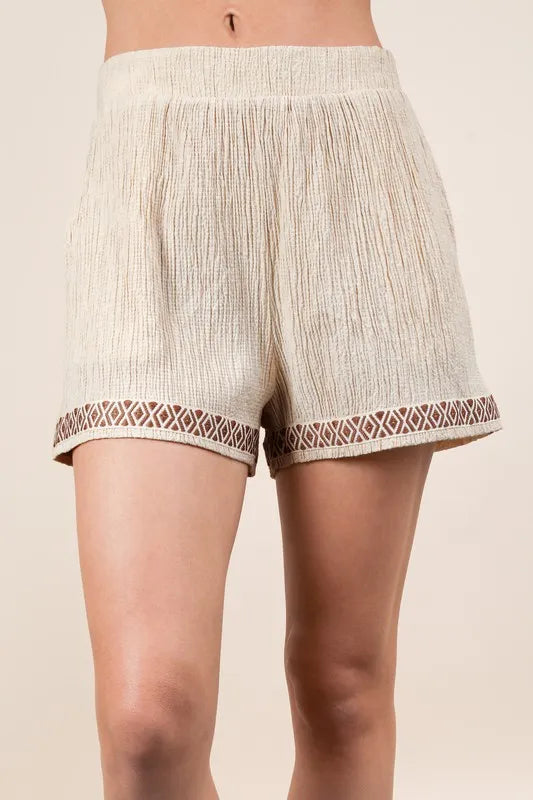 VERY J Crinkled Woven Shirt Top & Shorts Set