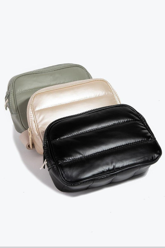 Fame Quilted Nylon Crossbody Bag Black One Size