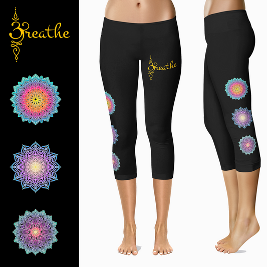 Mandala Leggings with Pockets Full or Capri Length