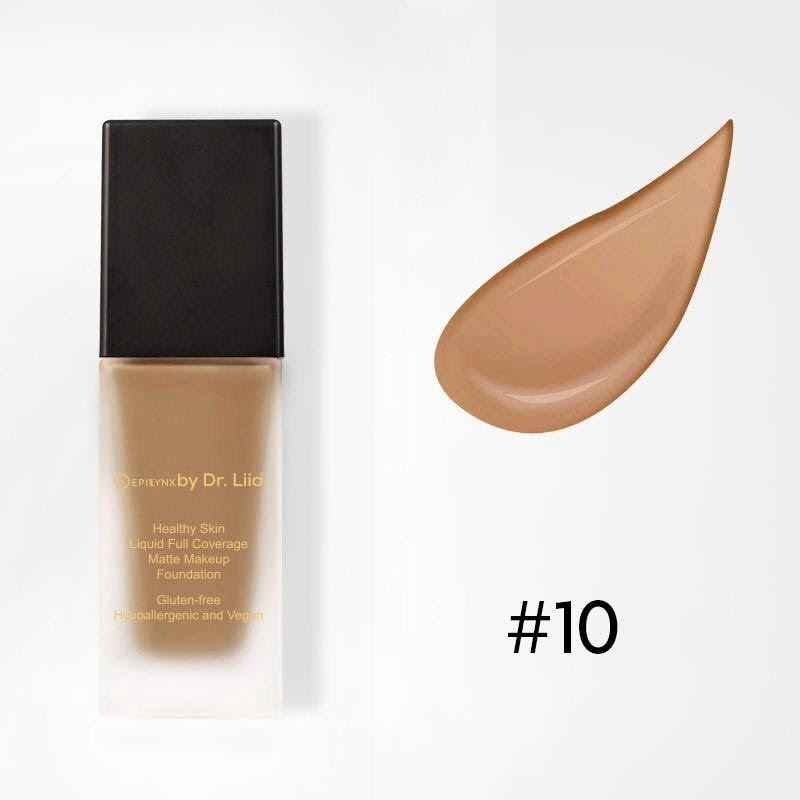 Healthy Skin Liquid Full Coverage Matte Makeup Foundation with SPF 30 10: Mocha