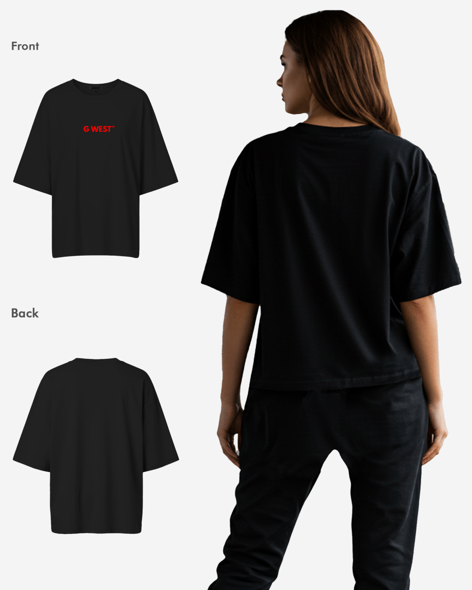 G West Womens Heavyweight Logo Wear Oversized T-Shirt
