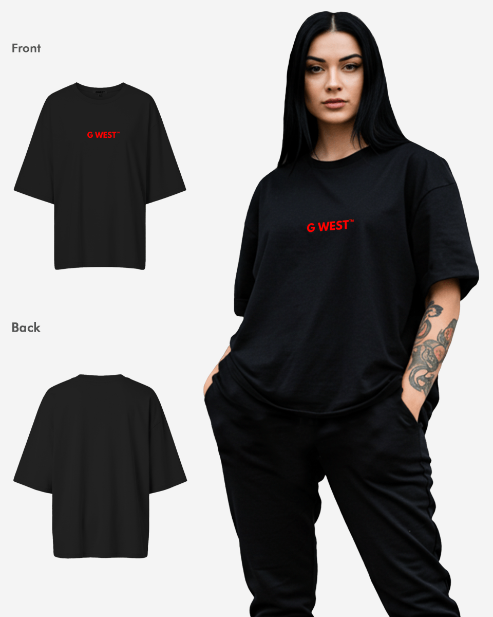 G West Womens Heavyweight Logo Wear Oversized T-Shirt