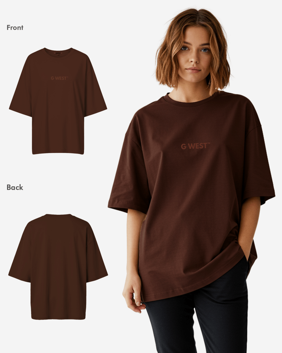 G West Womens Heavyweight Logo Wear Oversized T-Shirt