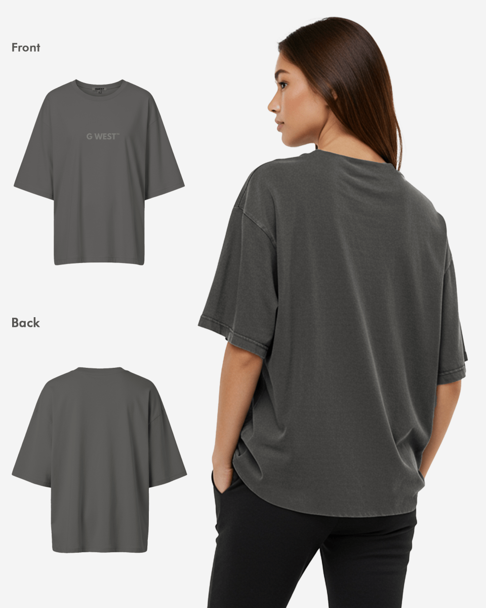 G West Womens Heavyweight Logo Wear Oversized T-Shirt