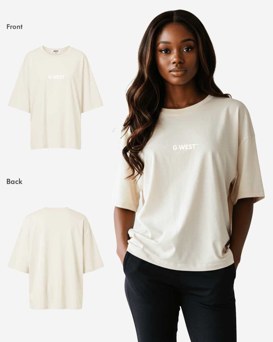 G West Womens Heavyweight Logo Wear Oversized T-Shirt