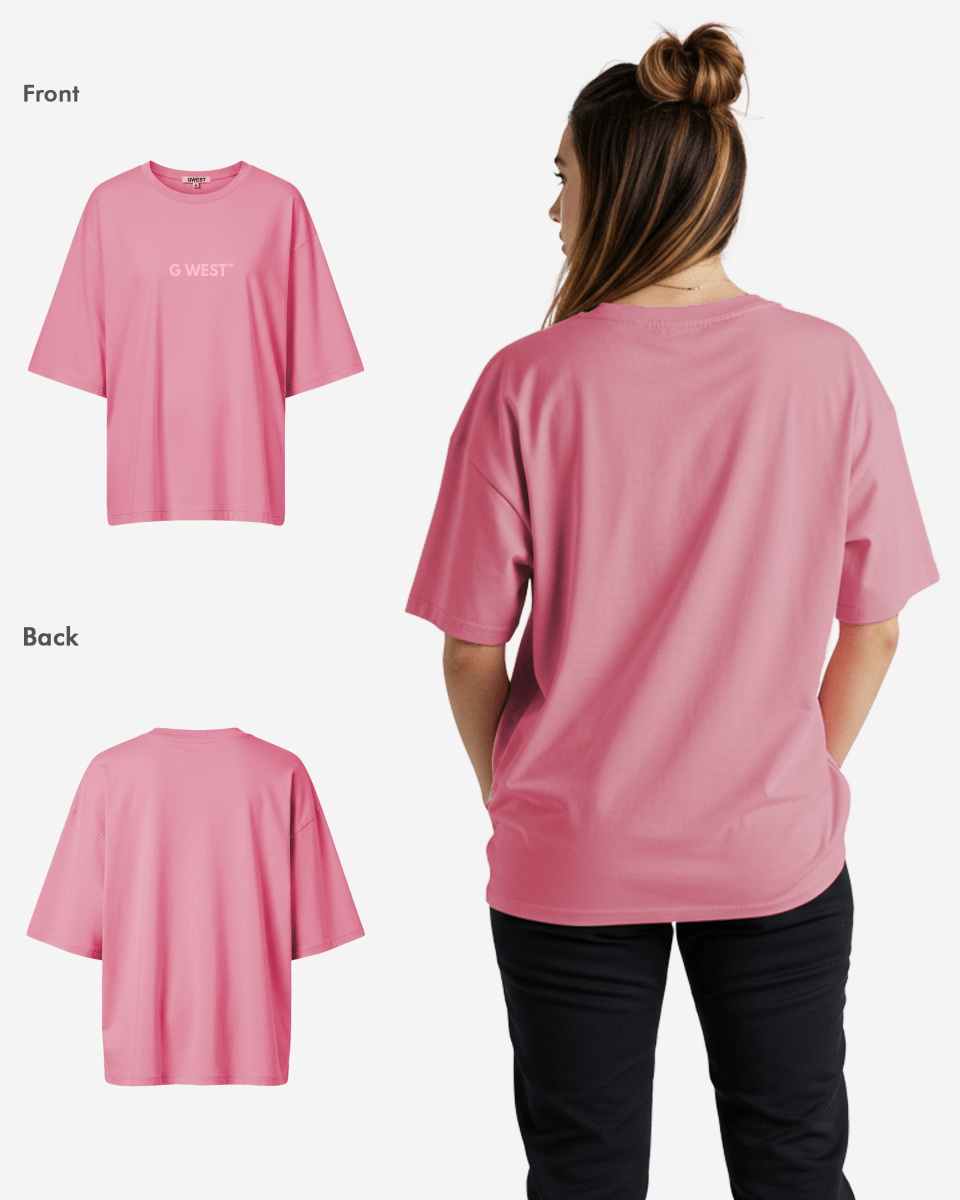 G West Womens Heavyweight Logo Wear Oversized T-Shirt