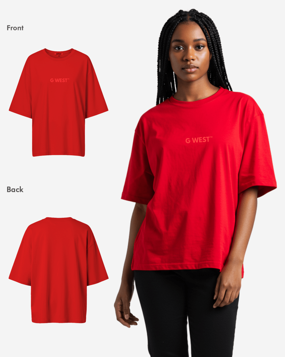 G West Womens Heavyweight Logo Wear Oversized T-Shirt