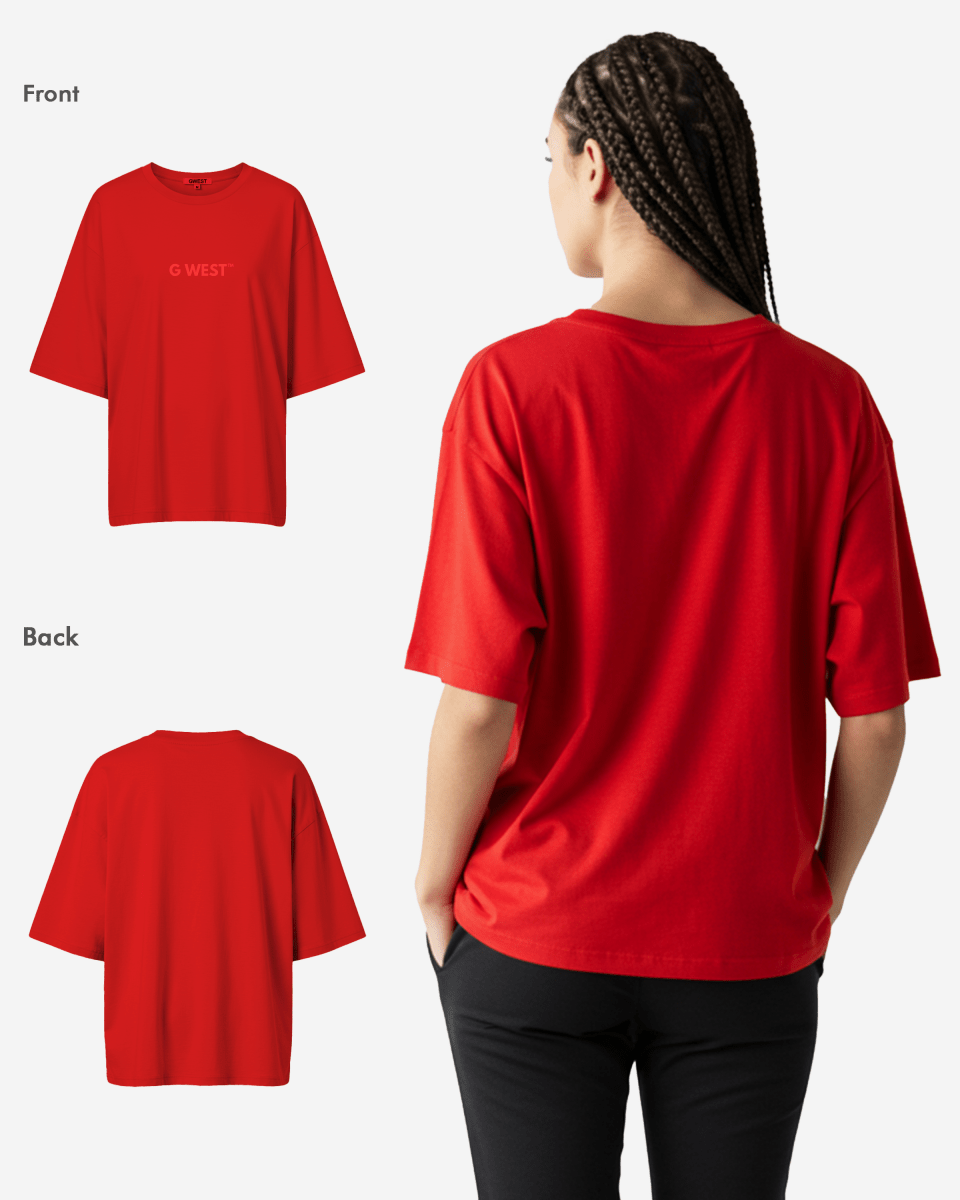 G West Womens Heavyweight Logo Wear Oversized T-Shirt