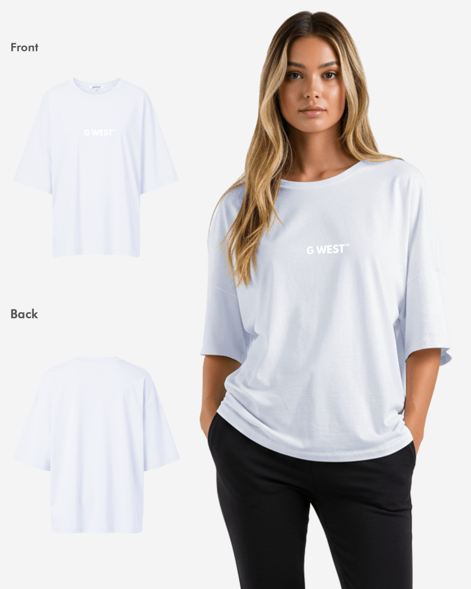 G West Womens Heavyweight Logo Wear Oversized T-Shirt