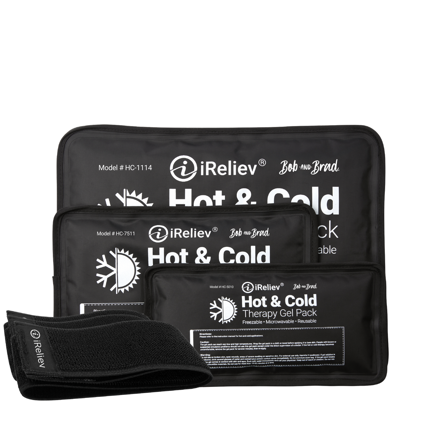 Premium Reusable Hot and Cold Therapy Gel Pack with Securement Straps All Sizes Combo Pack