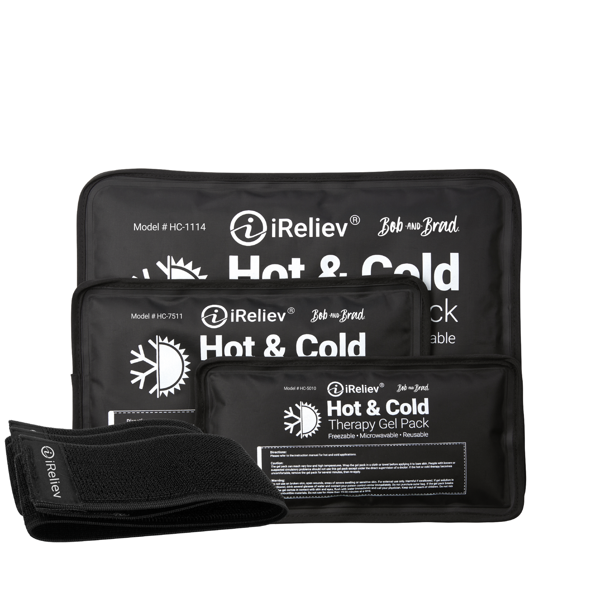 Premium Reusable Hot and Cold Therapy Gel Pack with Securement Straps All Sizes Combo Pack