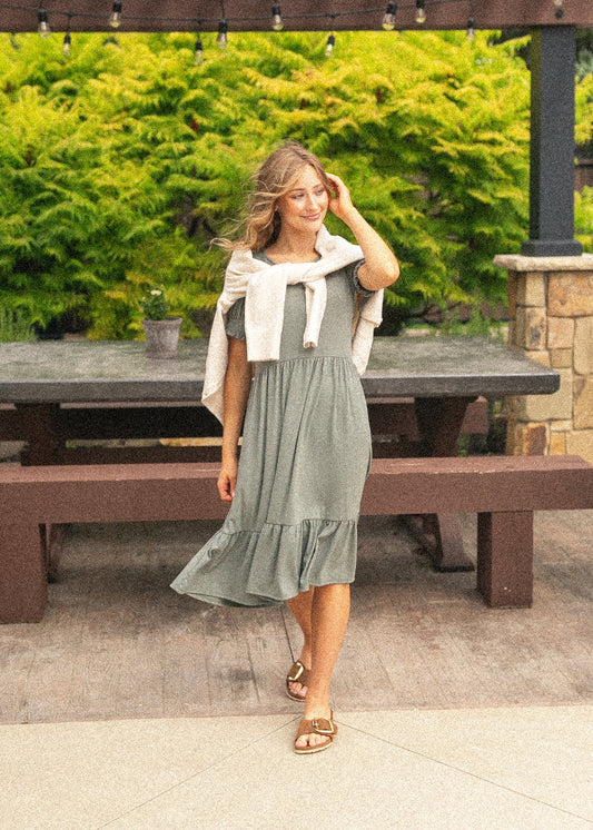 Jess Short Sleeve Midi Dress - FINAL SALE