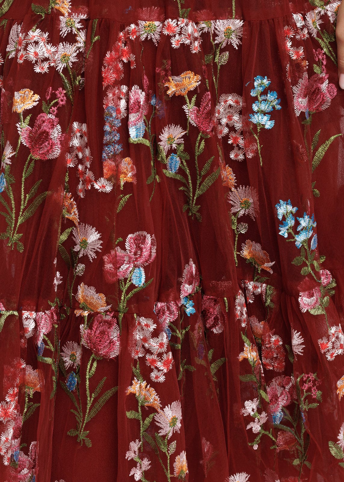 Margaret Floral Midi Dress Red