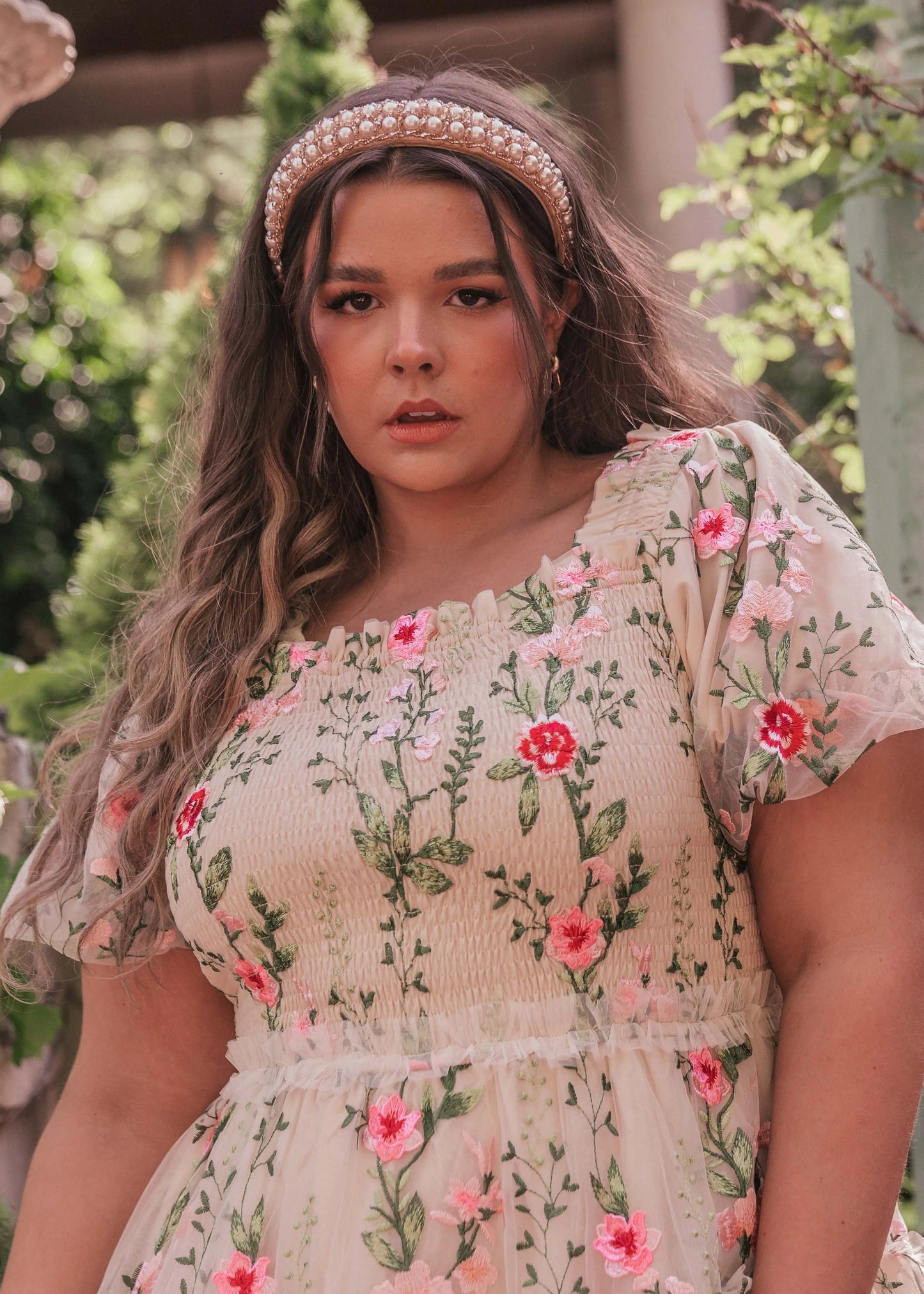 Rose Dress Midi - Cream