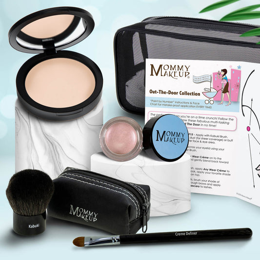 Out The Door Collection | Travel-friendly, Multi-tasking,Talc-free Makeup Set CUDDLE (Light Medium) - For light to medium complexions PINK ICING - A Light Opalescent Pink