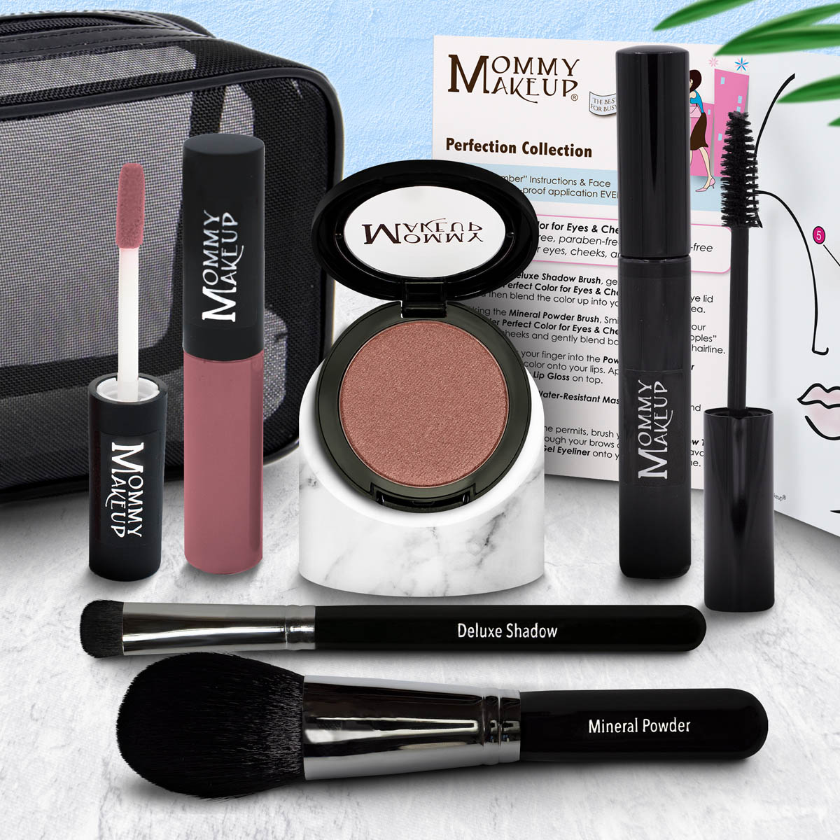 The Perfection Collection | Customizable, Talc-free, Silicone-free Makeup Set - Select Your Own Shades Pink Mocha - a neutral muddy pink with a golden gleam Berry Chic - A berry mauve