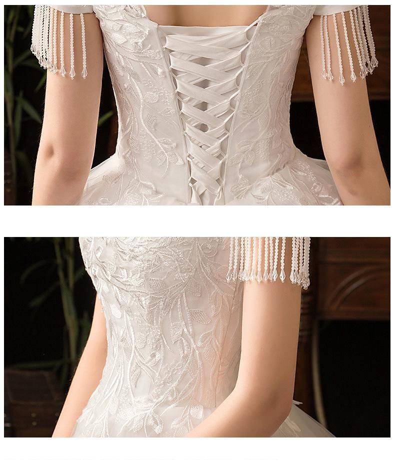 Vintage High Neck Short Sleeve Wedding Dress