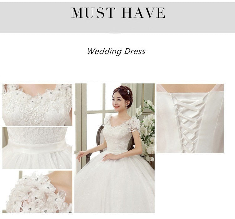 Vintage Lace Wedding Cap Sleeves Ball Gowns
