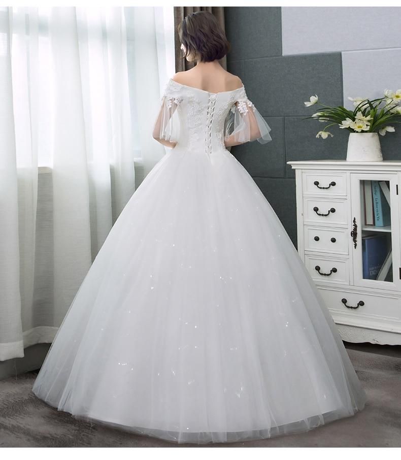 Sexy Off Shoulder Wedding Dress Korean Style
