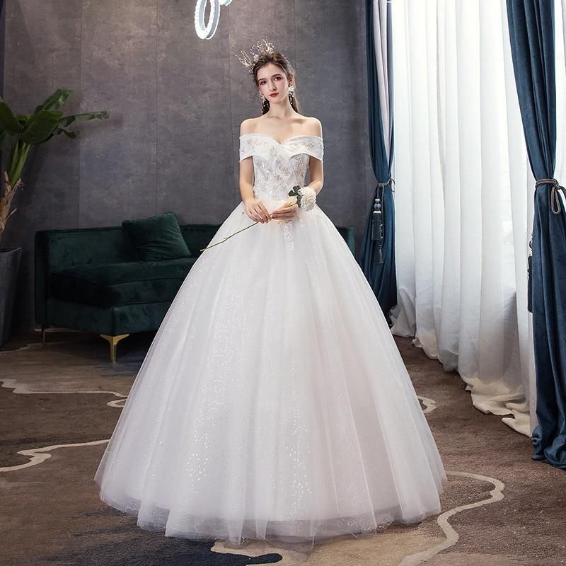 Sexy Off The Shoulder Embroidery Wedding Gown