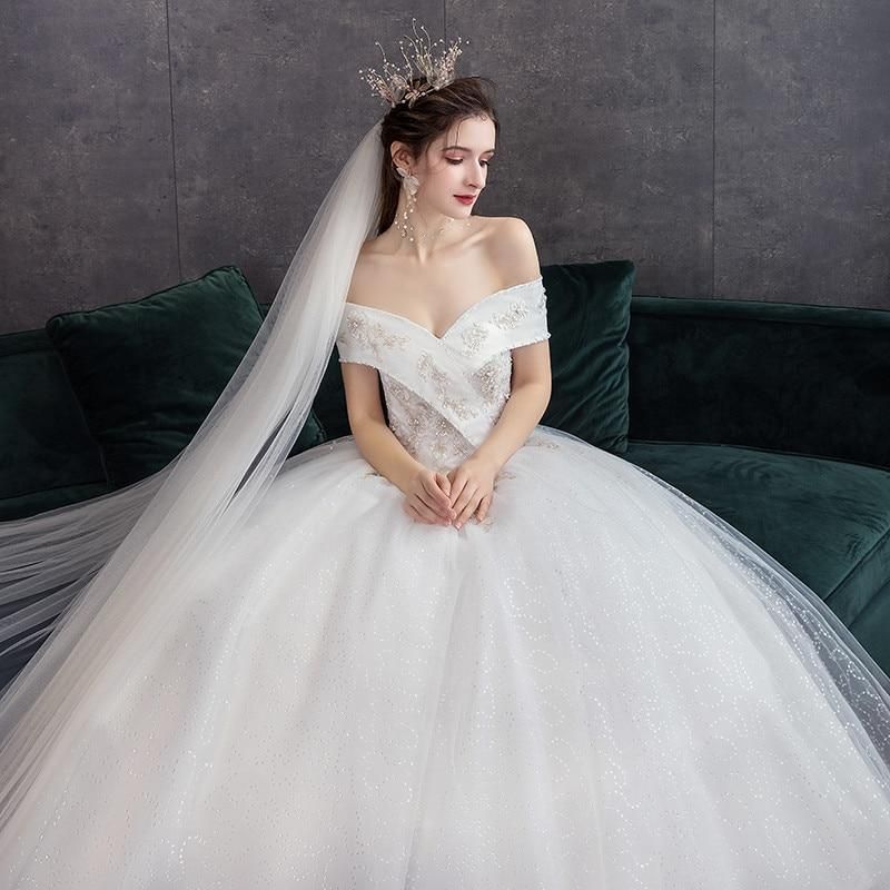Sexy Off The Shoulder Embroidery Wedding Gown