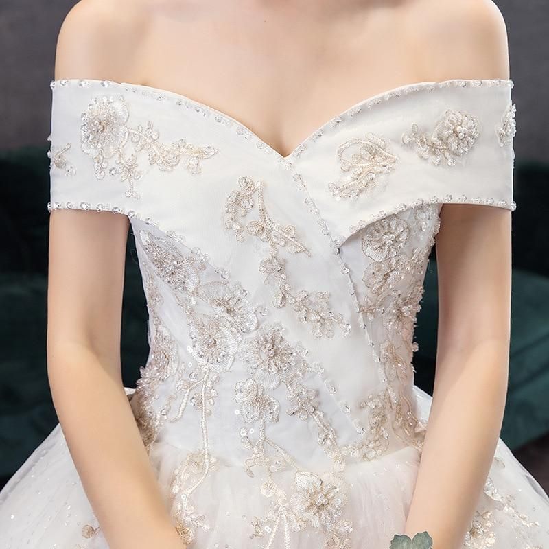 Sexy Off The Shoulder Embroidery Wedding Gown