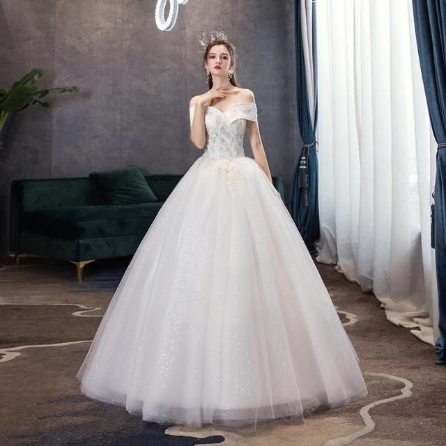 Sexy Off The Shoulder Embroidery Wedding Gown