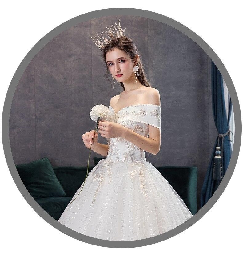Sexy Off The Shoulder Embroidery Wedding Gown