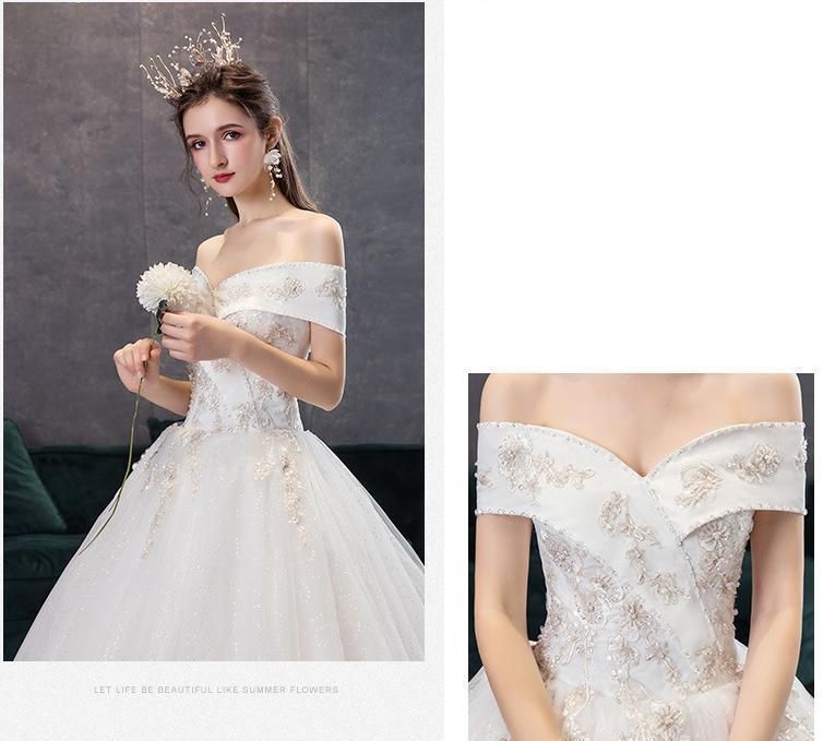 Sexy Off The Shoulder Embroidery Wedding Gown