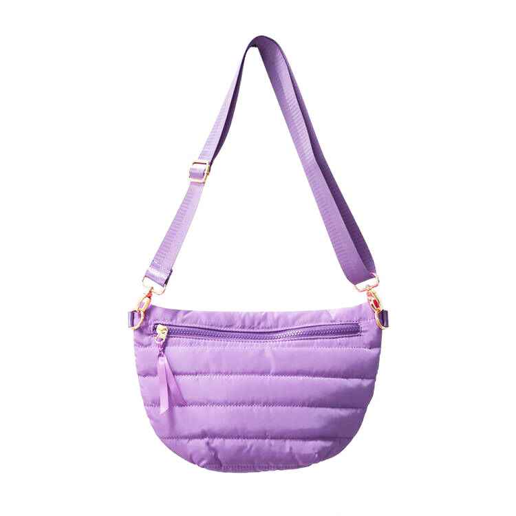 The Blake | Crescent Puffer Sling Bag | 14 Colors Light Purple