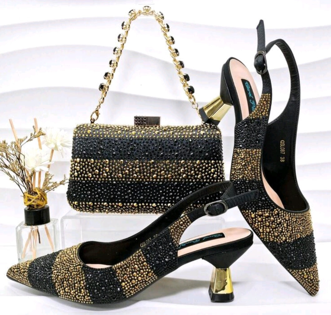 New Design Ladies Shoes With Matching Bag Set- ED106