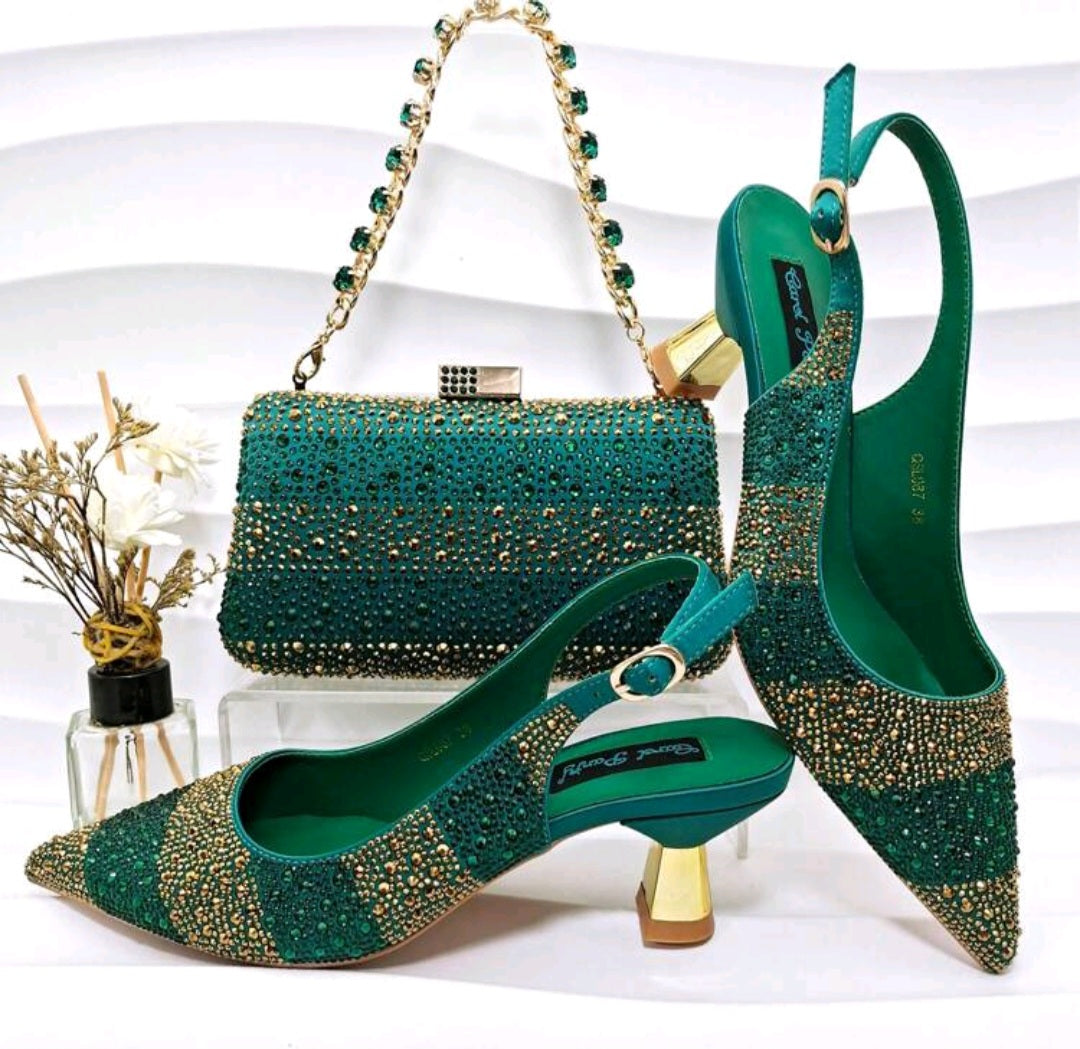 New Sale Italian Design Shoes With Matching Set- ED104
