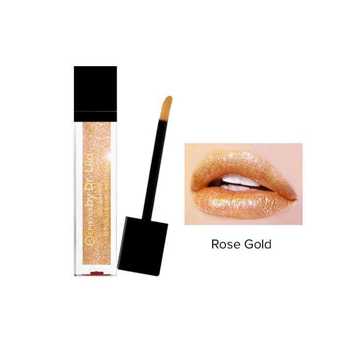 Color Intense Lipstick and Lip Gloss - For Plump and Moist Lips Rose Gold (Gloss)