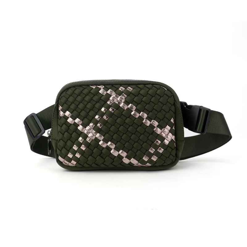 The Ella | Woven Neoprene Belt Bag Olive