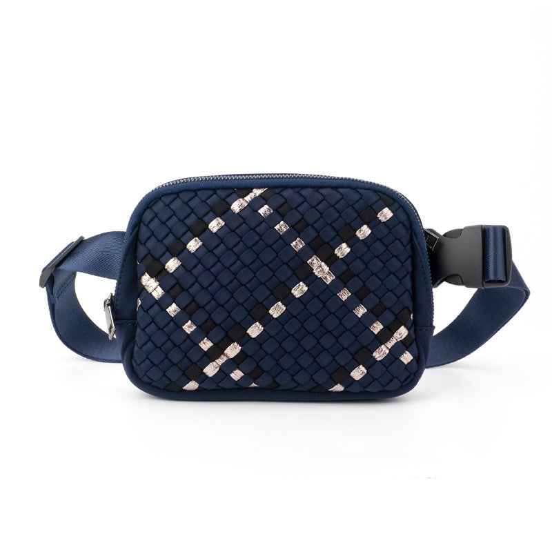 The Ella | Woven Neoprene Belt Bag Midnight
