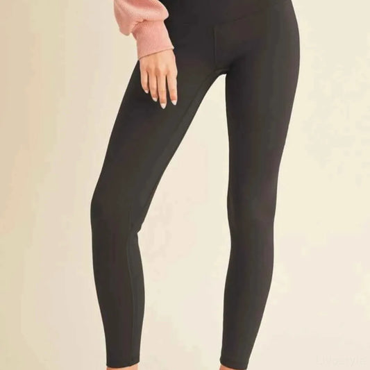 Black Fleece Lined High Waisted Leggings