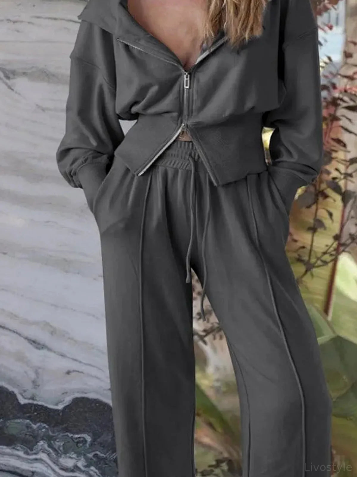 Zip-Up Hoodie and Pants Active Set